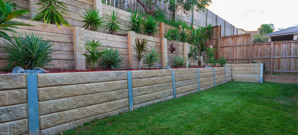 colourful garden retaining wall fencing ipswich